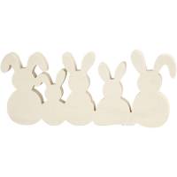 5 Lapins  Dcorer (30 cm) - Bois