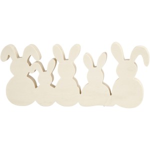 5 Lapins  Dcorer (30 cm) - Bois