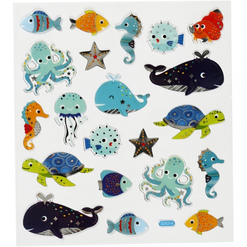 Planche 21 Stickers Animaux Marins Pour L Anniversaire De Votre Enfant Annikids
