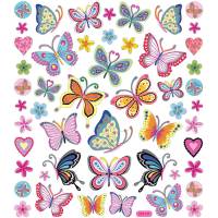 Planche Stickers Papillons  Fleurs