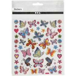 Planche Stickers Papillons  Fleurs. n1