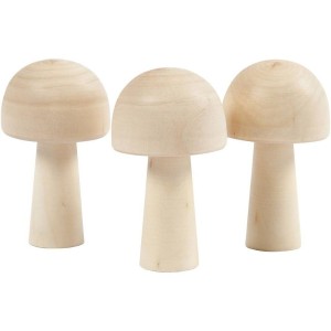 3 Champignons en Bois
