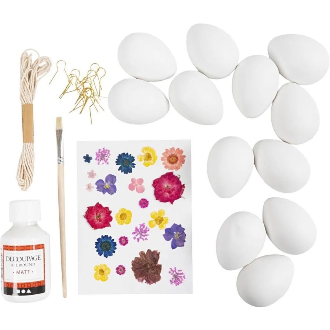 Kit DIY - oeufs de Pques Fleurs Sches 