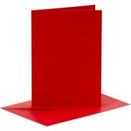6 Cartes + Enveloppes (10 x 15 cm) - Rouge