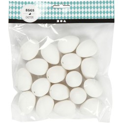 Lot de 18 Petits Oeufs de P�ques Blancs en Plastique � � Suspendre (Crochets Non Inclus). n�1
