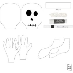 Mini Kit DIY Décorations en Papier - Halloween Squelette. n°2