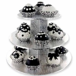 Prsentoir  Cupcakes Argent. n1