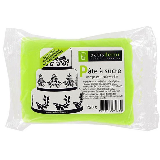 Pte  sucre Vert Citron Patisdcor 250g 