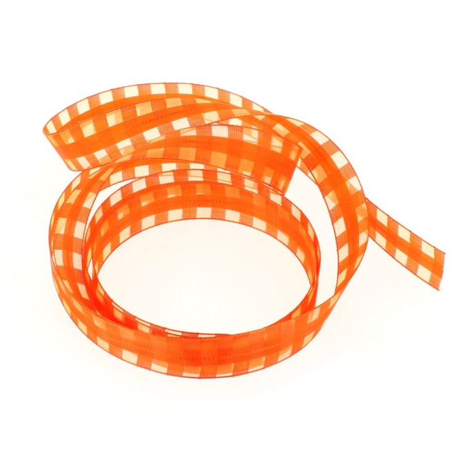 Ruban Damier Orange (2, 5 cm - 2 m) 