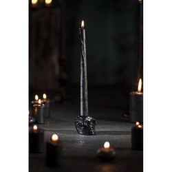 Bougeoir Tête de Mort Noir pour Bougie Flambeau. n°1