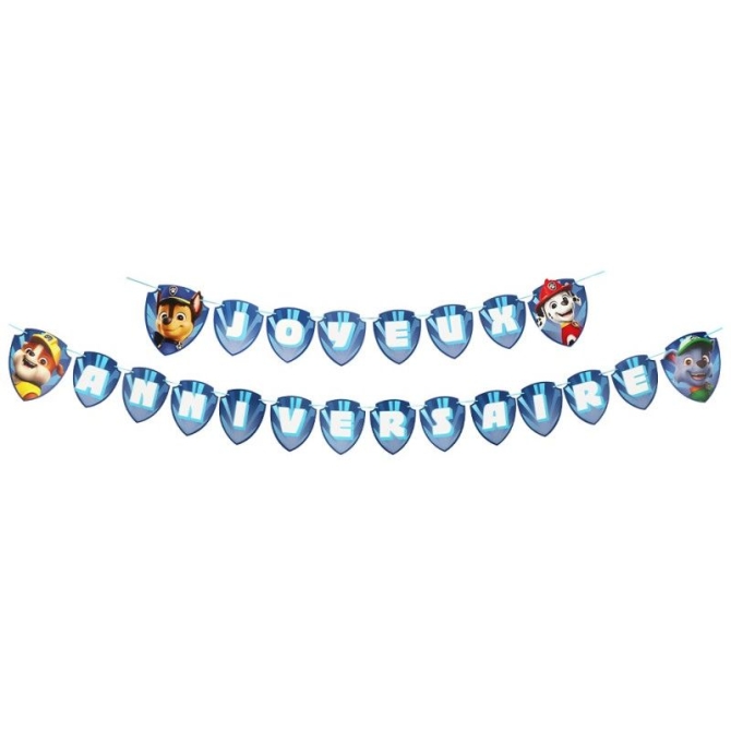 Guirlande Joyeux Anniversaire Pat Patrouille Bleu