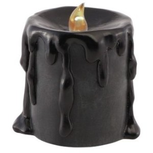 Petite Bougie LED Noire en R�sine - 9,5 cm