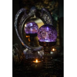Boule Magique LED Violette sur Socle Noir - 22 cm. n�1