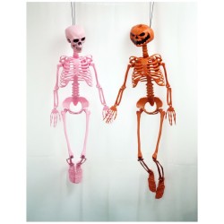 Squelette Articul� � T�te de Citrouille Orange - Summerween - 1 m. n�2