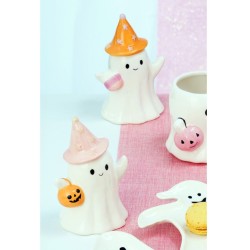 1 Fantôme en Céramique avec Chapeau Étoilé Summerween. n°1