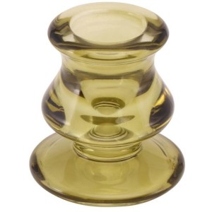 Bougeoir en Verre Flambeau Rome - Vert Olive