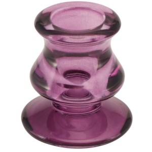 Bougeoir en Verre Flambeau Rome - Prune