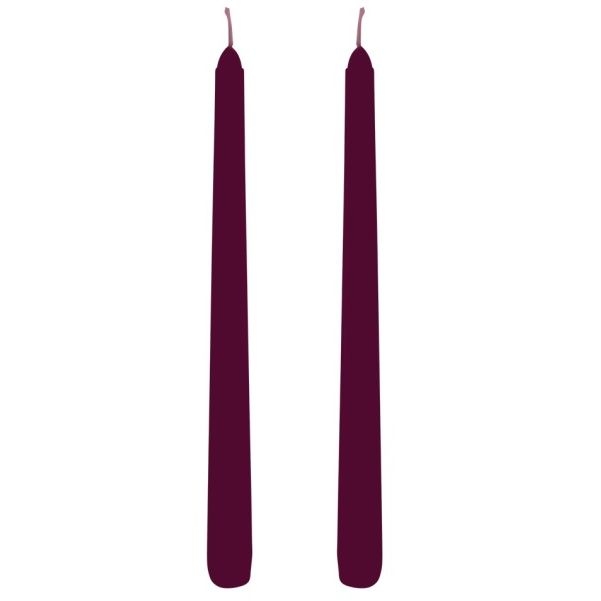Set de 2 Bougies Flambeaux Prune 