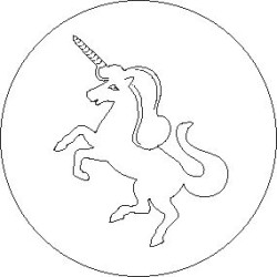 Pastille Laiton  Cacheter Grave - Licorne. n2