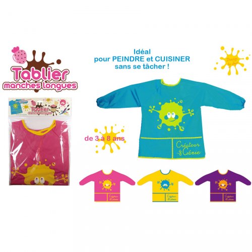 Tablier De Peinture A Manches Longues Pour Enfant Matiere Plastique Annikids