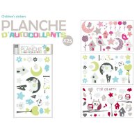 Planche 25 Stickers muraux Hiboux