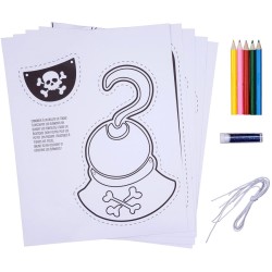 Kit 6 Accessoires Pirate  colorier. n1