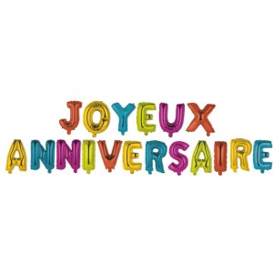 Guirlande 18 Ballons joyeux Anniversaire Multicolores