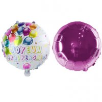 2 Ballons Joyeux Anniversaire Double face Rose (45 cm)