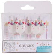 5 mini Bougies Licorne (7 cm)