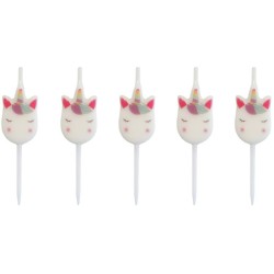 5 mini Bougies Licorne (7 cm). n1