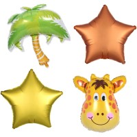 Kit 4 Ballons Aluminium Savane - Girafe