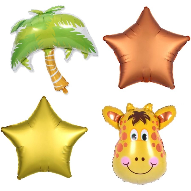 Kit 4 Ballons Aluminium Savane - Girafe 