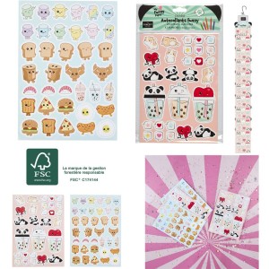 5 Planches de Stickers Funny Kawaii