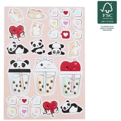 5 Planches de Stickers Funny Kawaii. n°1