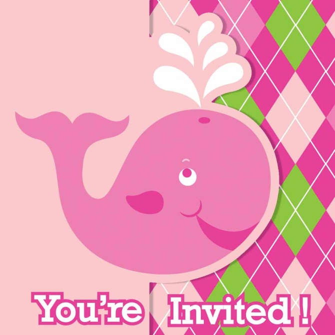 8 Invitations Ocean Rose 