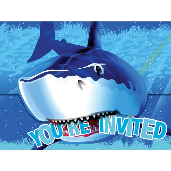 8 Invitations Requin 