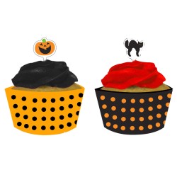 Kit 12 Wrappers et Dco Cupcakes Halloween. n1