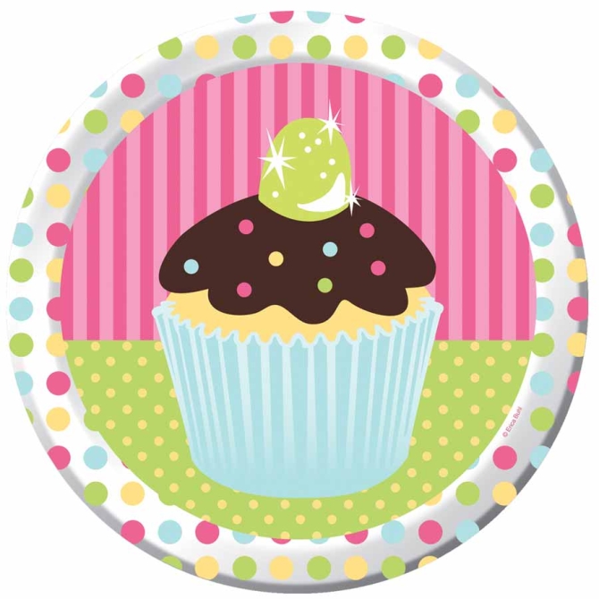 8 Assiettes Cupcake Friandise 