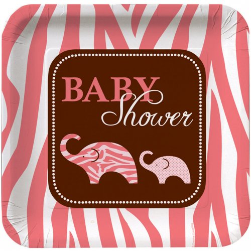 8 Assiettes Baby Safari Pink 