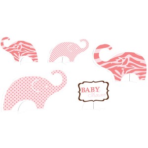 5 Centres de table Baby Safari Pink