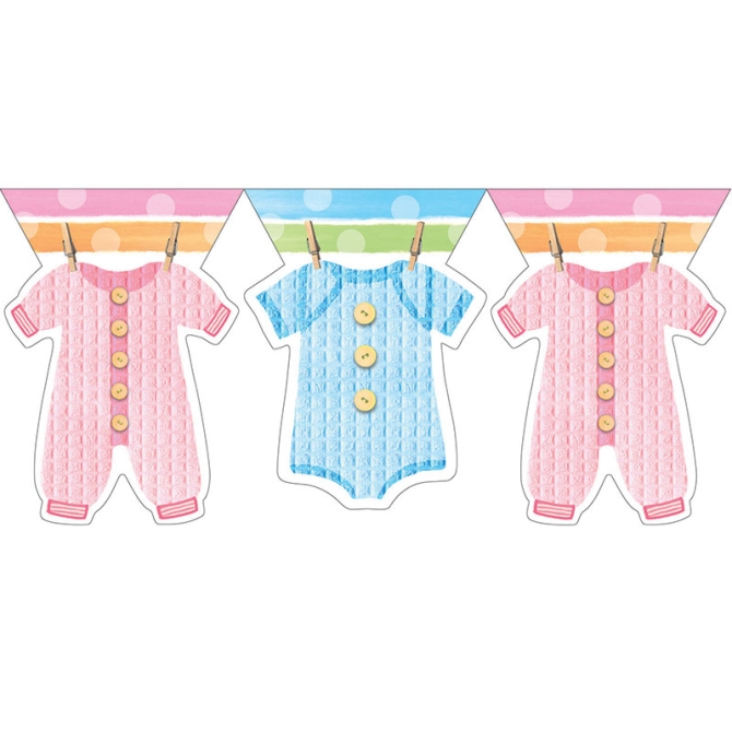 Guirlande Fanions Baby Shower Pastels 