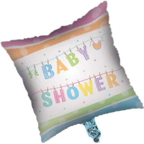 Ballon Mylar Baby Shower pastels 