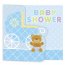 8 Invitations Baby Teddy Bleu