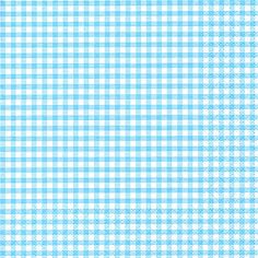 20 Serviettes  carreaux Blanc / Bleu 