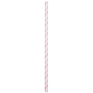 24 Pailles Papier Vintage Rose Pastel