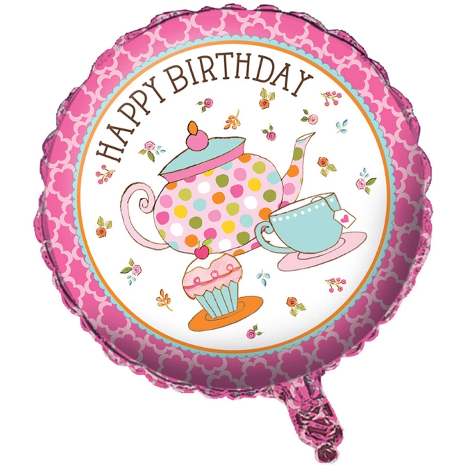 Ballon Mylar Tea Time Happy Birthday 