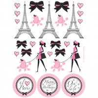 4 Planches de Stickers Paris Chic