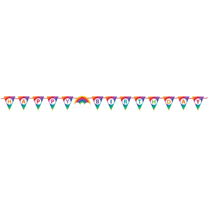 Guirlande Fanions Happy Birthday Rainbow Fun 