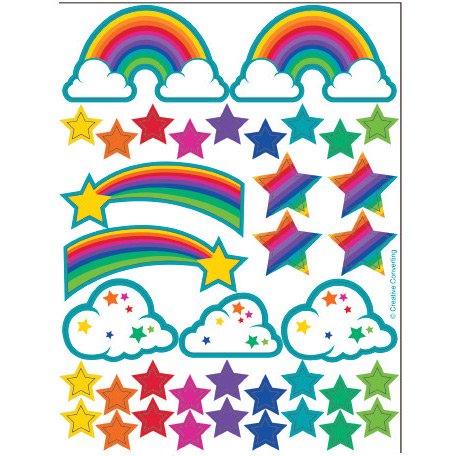 2 Planches de Stickers Rainbow Glitter 