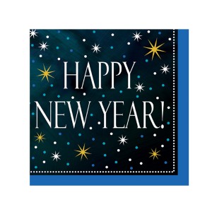 18 Petites Serviettes Happy New Year